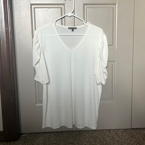 Adrianna papell shirt. Off white, puff sleeves, v neck